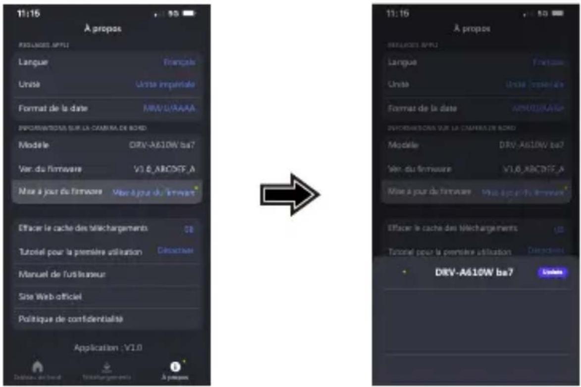 KENWOOD DRVA610W - Mises à jour OTA avec l'application KENWOOD DASH CAM MANAGER sur un smartphone - 2