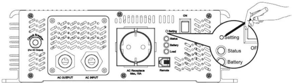 CyberPower CPS1500ESA24 - Procedure of Setting Output Voltage, Frequency, SPF Mode, and Saving Mode - 2