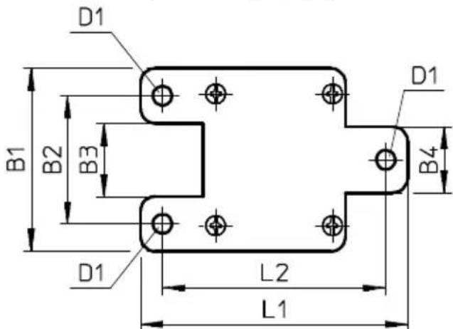 Festo SFAW32TG34EPNLKPNVBAM12 - Configuration de perçage pour fixation sur panneau - 1