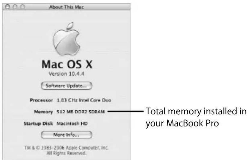 APPLE MacBook Pro 15 4" Retina ME664NA - To check the computer's memory: - 1