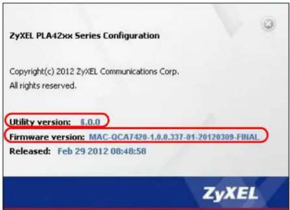 ZYXEL PLA4211 - About Screen - 1