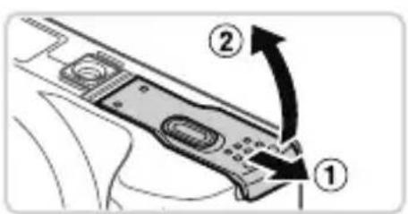 CANON PowerShot SX500 IS - Inserting the Battery and Memory Card - 1