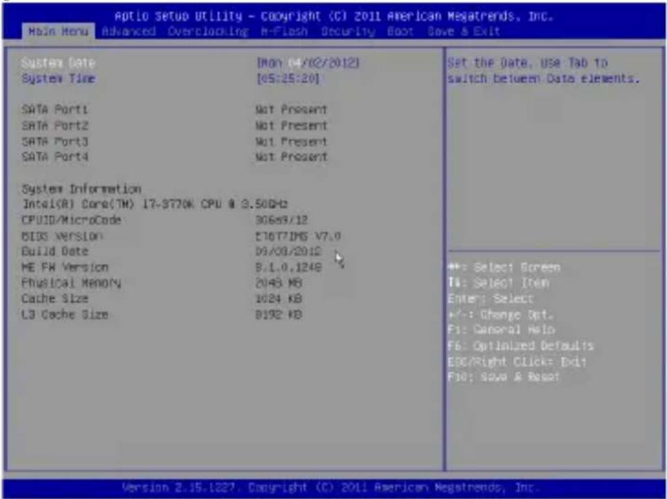 MSI H61IE35W8 - 메뉴 바 - 1