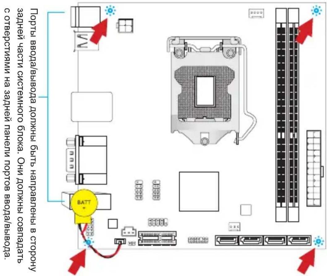 MSI H61IE35W8 - Отверстия под установочные винты - 1