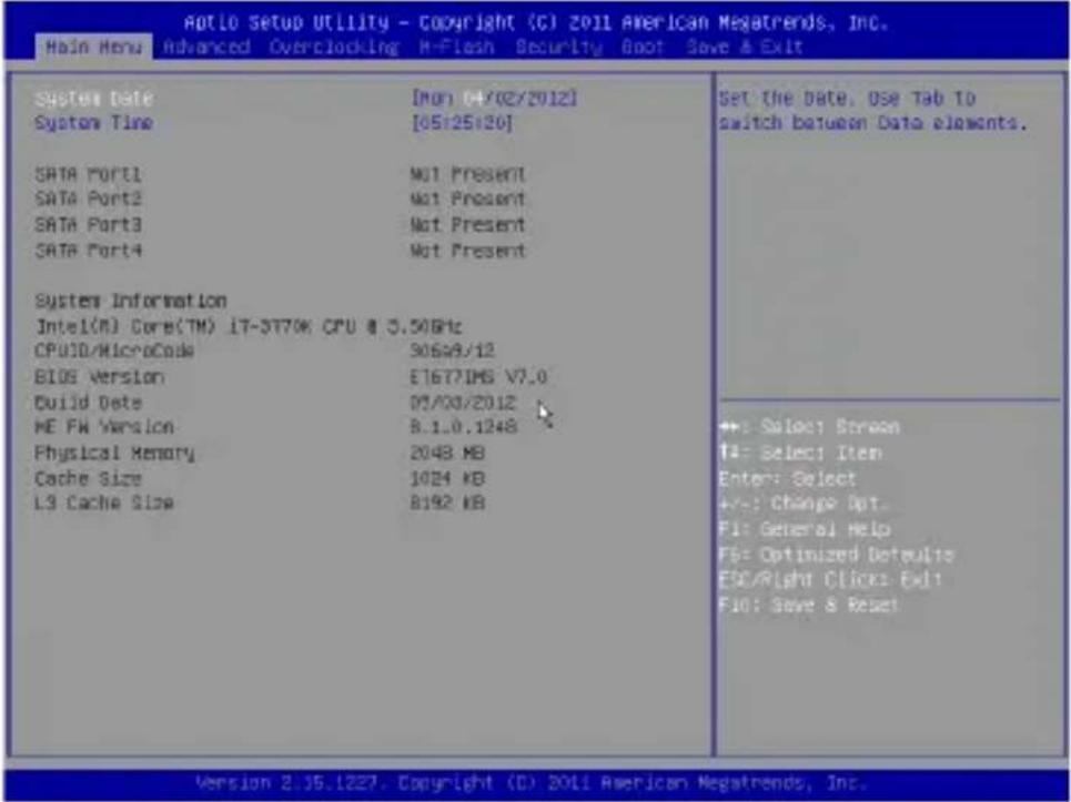 MSI H61IE35W8 - 菜单栏 - 1