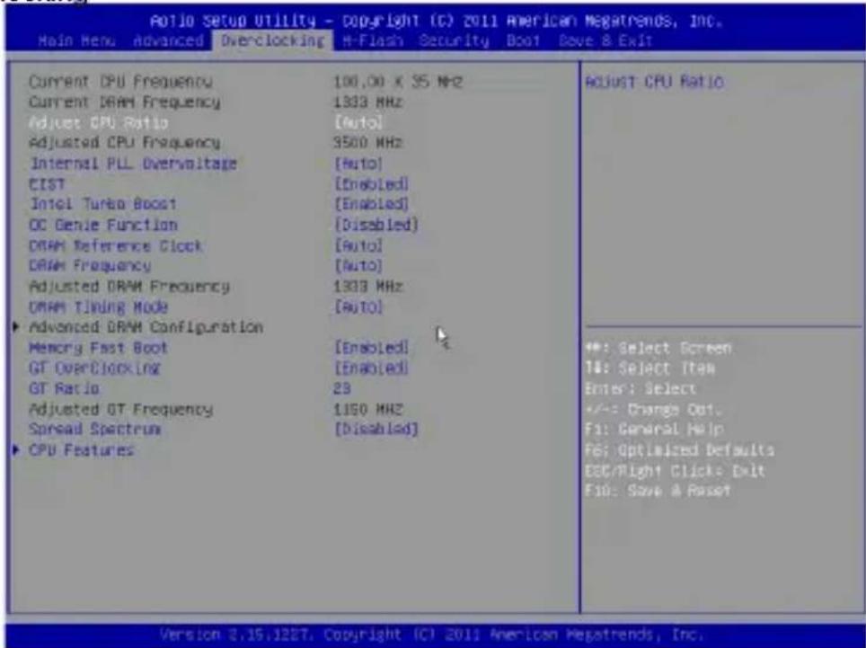 MSI H61IE35W8 - Overclocking - 1