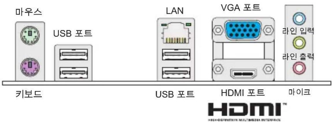 MSI H61IE35W8 - 후면 패널 - 1