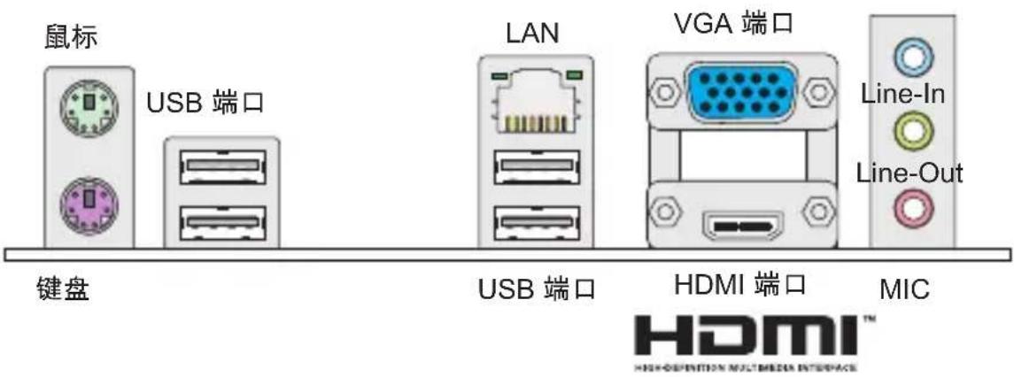 MSI H61IE35W8 - 后置面板 - 1