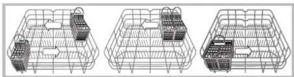 HOTPOINT LFTA+ 3214 HX - Esempi di posizionamento dei cestini posate - 1