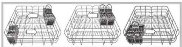 HOTPOINT LFTA+ 3214 HX - Cutlery basket positioning examples - 1