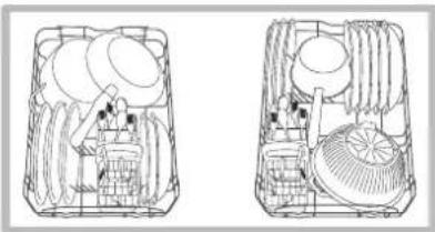 HOTPOINT LSP 733A X - Exemples de chargement du panier inférieur - 1