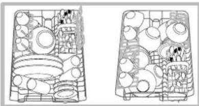 HOTPOINT LSP 733A X - Esempi di caricamento cesto superiore - 1