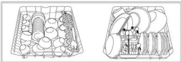 HOTPOINT LFZ 3384 A IX_HA - Příklady naplěnéi horního/spodniho koše - 1
