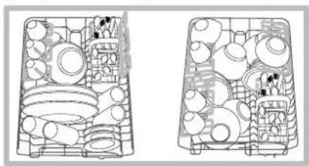 HOTPOINT LST 114_HA - Ejemplos de carga del cesto superior - 1