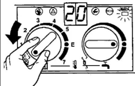 Junkers Eurostar ZWE 28 AEMF - Fonctionnement économique (la touche s'allume) - 1