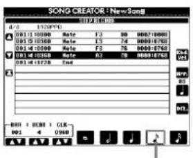 YAMAHA PSRA1000 - Enregistrement de mélodies — Step Record (Note) - 5