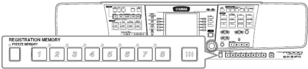 YAMAHA PSRA1000 - Enregistrement et rappel de réglages personnalisés du panneau de commande — Registration Memory - 1