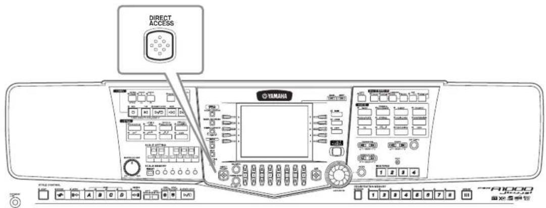 YAMAHA PSRA1000 - Direct Access (Accès direct)— Sélection instantanée d'écrans - 1