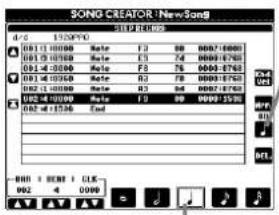 YAMAHA PSRA1000 - Enregistrement de mélodies — Step Record (Note) - 15