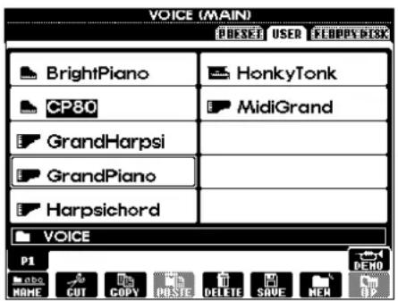 YAMAHA PSRA1000 - ■ Sélection d'éléments - 1