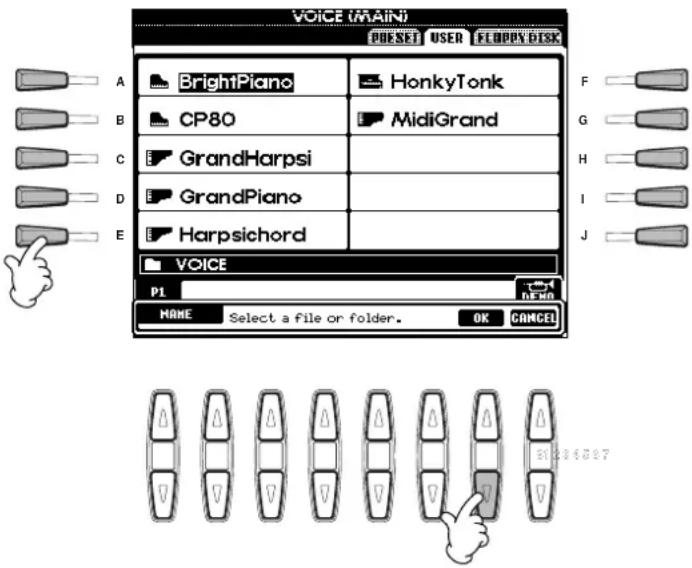YAMAHA PSRA1000 - Attribution d'un nom aux fichiers et aux dossiers - 3