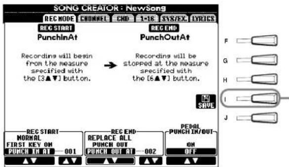 YAMAHA PSRA1000 - Punch In At (Début d'insertion sur) - 1