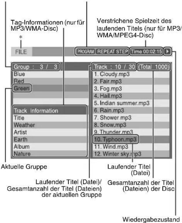 JVC THS7 - Bei Verwendung der Dateisteueranzeige - 3