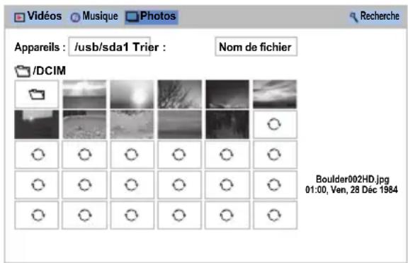 TOSHIBA 47L6463DG - List des photos (USB et Lecteur réseau Photo) - 1