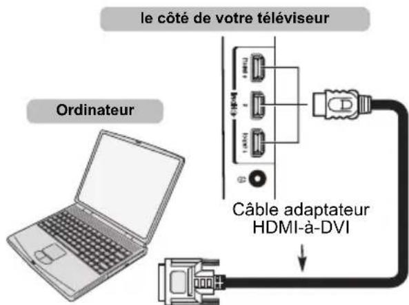 TOSHIBA 47L6463DG - Pour connecter un PC à la prise HDMI - 2