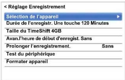TOSHIBA 47L6463DG - Pour selectionner le disque dur USB et la partition pour l'enregistrement: - 1