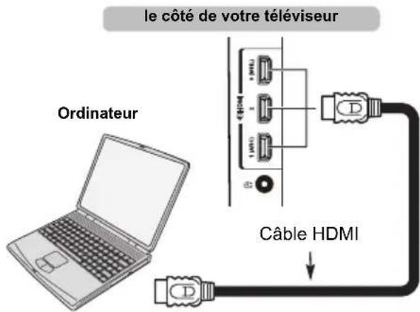 TOSHIBA 47L6463DG - Pour connecter un PC à la prise HDMI - 1