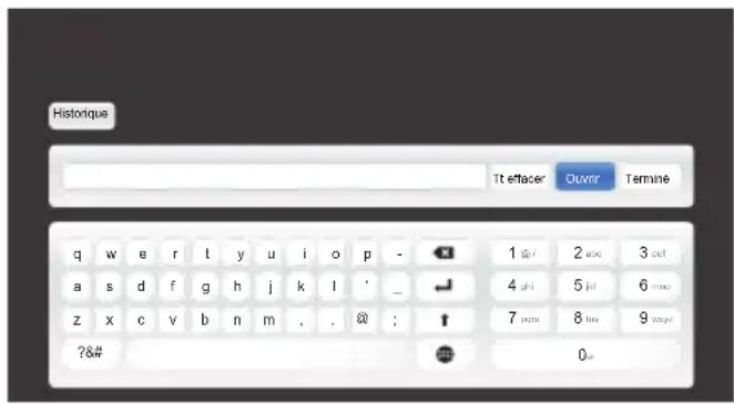 TOSHIBA 47L6463DG - Pour saisir du texte à l'aide du clavier virtuel: - 1
