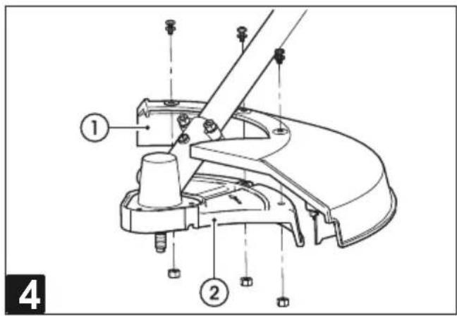 Technical diagram of a mechanical assembly with numbered components and alignment indicators