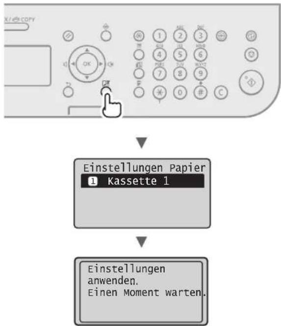 CANON iSensys FAXL410 - Einstellen von Papierformat und Papiertype - 2