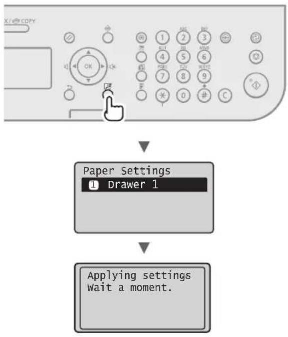 CANON iSensys FAXL410 - Setting a Paper Size and Type - 1