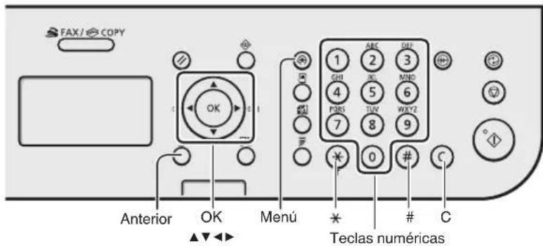 CANON iSensys FAXL410 - Navigación por el menu y método de introducción de texto - 1