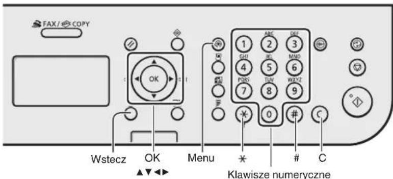 CANON iSensys FAXL410 - Poruszanie sie po menu i sposob wpisywania tekstu - 1