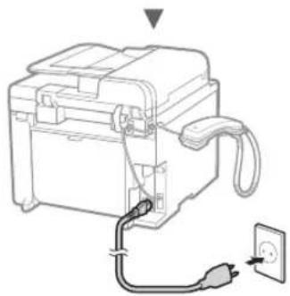 CANON iSensys FAXL410 - Branchement du cordon d'alimentation et mise sous tension - 2