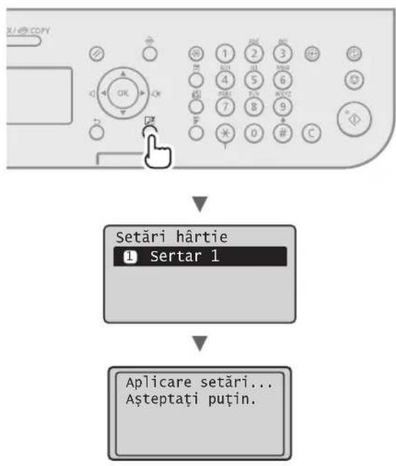 CANON iSensys FAXL410 - Setarea dimensiunii si atipului de harti - 1
