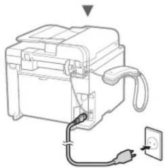 CANON iSensys FAXL410 - A tapkabel csatlakoztatasa es a keszülék BEKAPCSOLÁSA - 2