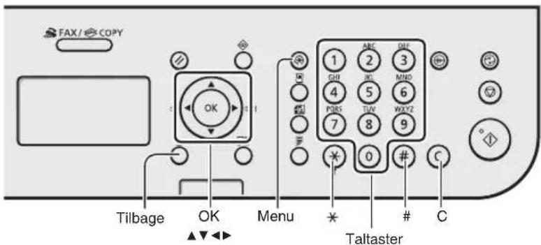 CANON iSensys FAXL410 - Navigation i menuen og tekstindlaesningsmetode - 1