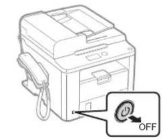 CANON iSensys FAXL410 - Conectarea cablului de alimentare 山 PORNIREA alimentarii - 1