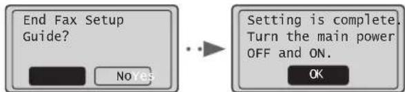 CANON iSensys FAXL410 - Exit the Fax Setup Guide, and then restart the machine. - 1