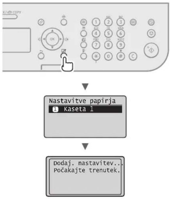 CANON iSensys FAXL410 - Nastavitev velikosti in vrste papirja - 1