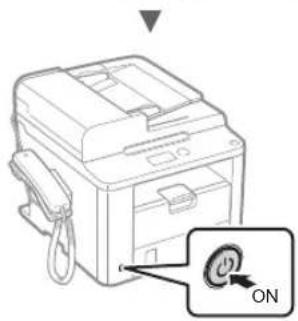 CANON iSensys FAXL410 - Tilslutning af netledningen og AKTIVERING af maskinen - 3