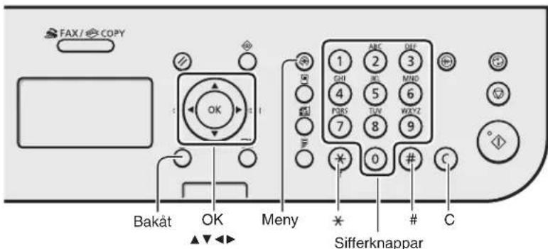 CANON iSensys FAXL410 - Navigering iimenyn och textinmatningsmetod - 1