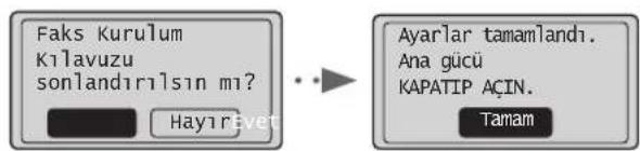 CANON iSensys FAXL410 - Faks Kurulum Kilavuzu'ndan cikin ve makineyi yeniden baslatin. - 1