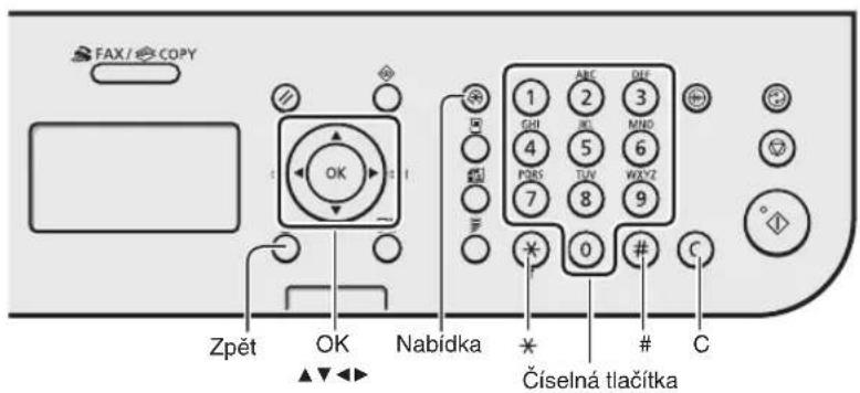 CANON iSensys FAXL410 - Navigace v nabidce a metodazadavani textu - 1