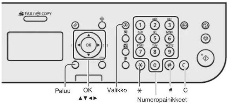 CANON iSensys FAXL410 - Valikossa siirtyminen ja tekstinskyöttöta - 1