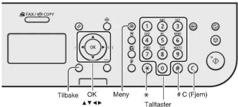 CANON iSensys FAXL410 - Navigere i menyen og tekstinskrivingsmetode - 1